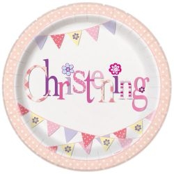Pink Bunting Christening Partyware