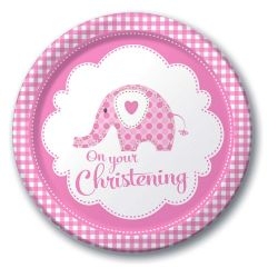 Pink Elephant Christening Theme