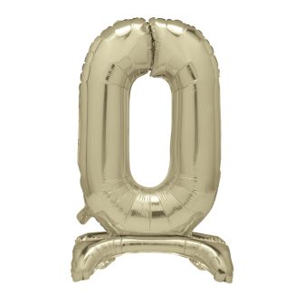Number 0 Gold Standing Balloon - 30in (1pk)