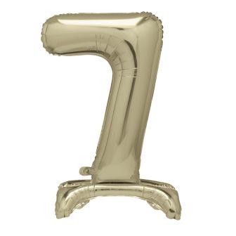 Number 7 Gold Standing Balloon - 30in (1pk)