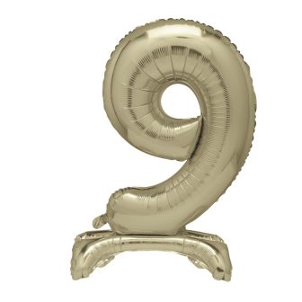 Number 9 Gold Standing Balloon - 30in (1pk)