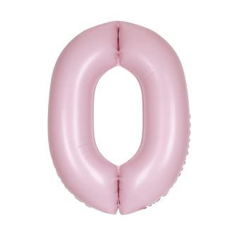 Matte Lovely Pink Number 0 Foil Balloon - 34"