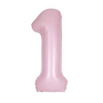 Matte Lovely Pink Number 1 Foil Balloon - 34"