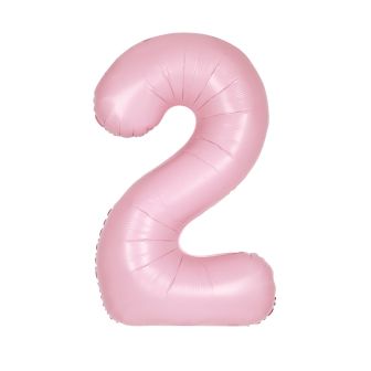 Matte Lovely Pink Number 2 Foil Balloon - 34"