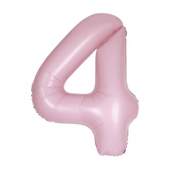 Matte Lovely Pink Number 4 Foil Balloon - 34"