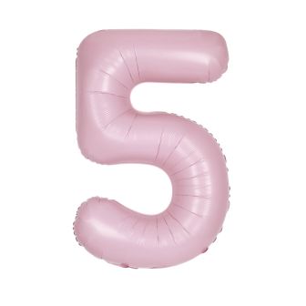 Matte Lovely Pink Number 5 Foil Balloon - 34"