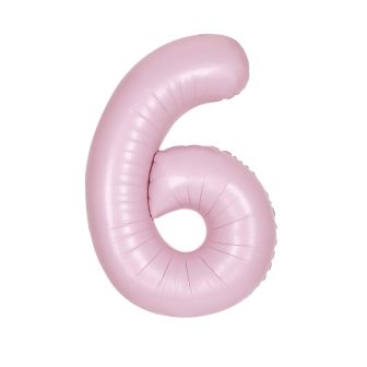 Matte Lovely Pink Number 6 Foil Balloon - 34"