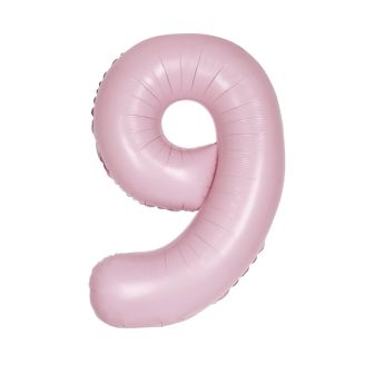 Matte Lovely Pink Number 9 Foil Balloon - 34"