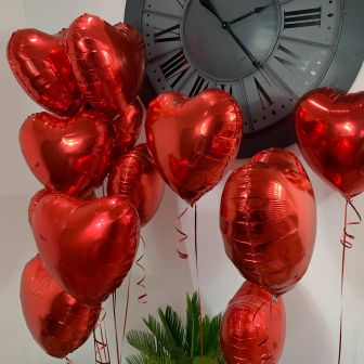 Dozen Red Heart Foil Balloon Kit