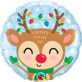 NEW Christmas Reindeer & Lights 18" Foil Balloon