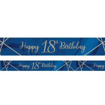 Navy & Gold 'Happy 18th Birthday' Foil Banner