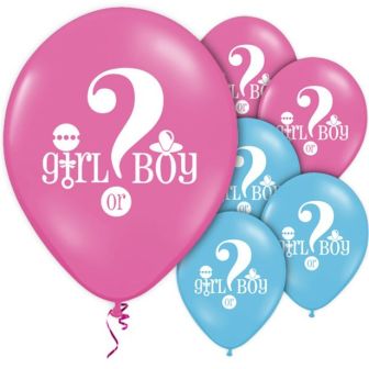 Gender Reveal Pink & Blue Balloons 12" Latex - 8pk