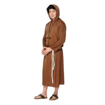 Monk Costume Brown with Hooded Robe & Belt (M)
