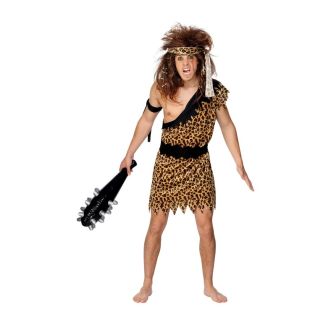 Caveman Costume Brown with Tunic Headband & Armband (L)