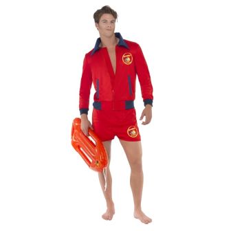 Baywatch Lifeguard Costume Red with Top & Shorts (L)