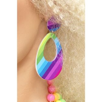 Teardrop Earrings Neon Multi-Coloured