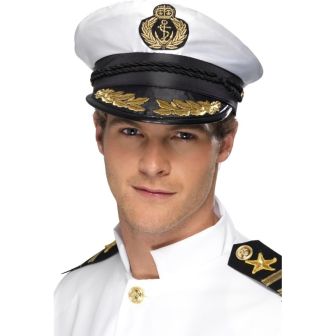 Captain Cap White with Golden Detail