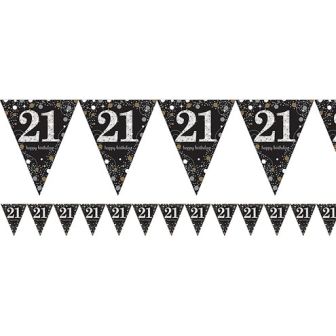 21st Black and Silver Bunting