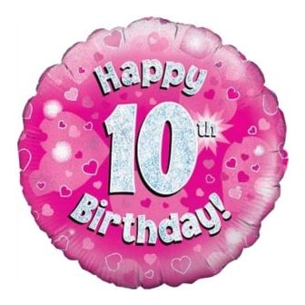 10th Birthday Balloon Pink