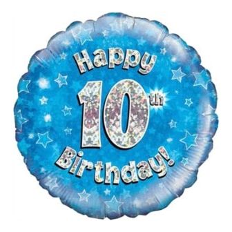 10th Birthday Balloon Blue
