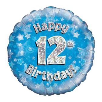 12th Birthday Balloon Blue