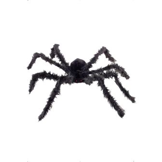 Giant Hairy Spider with Light Up Eyes Black with Bendy Legs 102cm