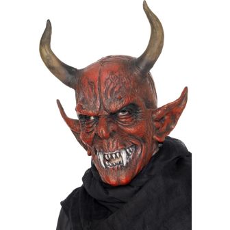 Devil Demon Mask Red Overhead Latex