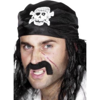 Pirate Bandana Black with Skull & Crossbones