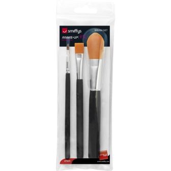 Cosmetic Brush Set Pack of 3 Black