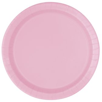 Pale Pink 9" Round Paper Plates - 16pk