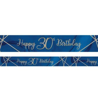 Navy & Gold 'Happy 30th Birthday' Foil Banner