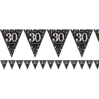 30th Black and Silver Bunting