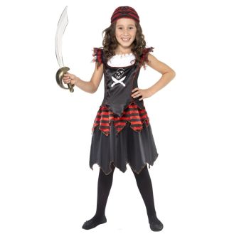 Pirate Skull & Crossbones Girl Costume - Medium