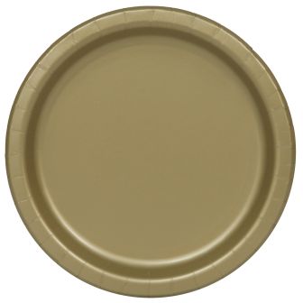 Gold 9" Round Paper Plates - 16pk
