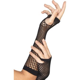Fishnet Gloves Long Black
