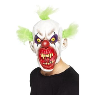 Sinister Clown Mask White Overhead Latex