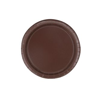 Brown 9" Round Paper Plates - 16pk