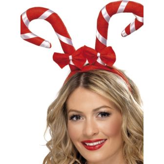 Candy Cane Headband Red & White