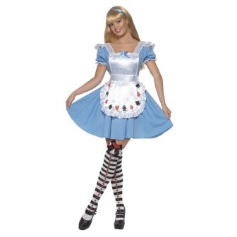 Deck of Cards Girl Costume Blue with Dress (L)
