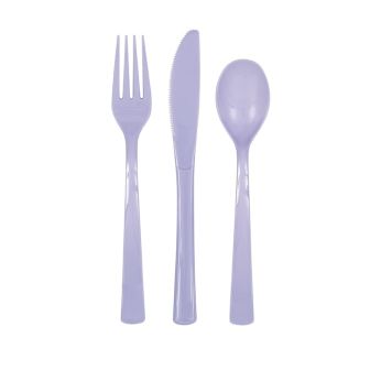 Lilac Reusable Plastic Cutlery - 18pk