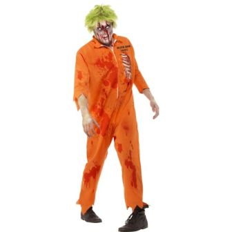 Zombie Death Row Inmate Orange Jumpsuit - Large 