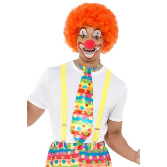 Big Top Clown Tie Neon with Spots & Stripes