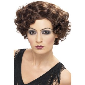 20s Flirty Flapper Wig Brown Short and Wavy