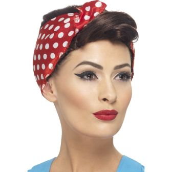 40s Rosie Wig Brown with Headscarf