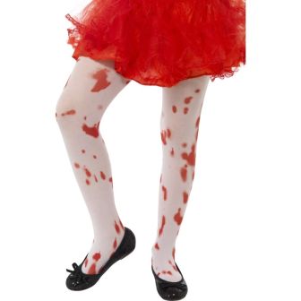 Tights White with Blood Stain Print Age 6-12