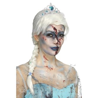 Zombie Froze To Death Wig White with Snowflake Jewels