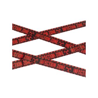Zombie Infection Zone Tape Red & Black 6m