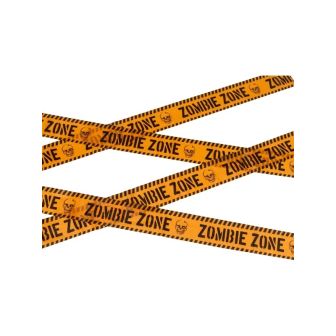 Zombie Zone Caution Tape Orange & Black - 6m