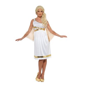 Grecian Costume White with Short Dress & Headband (L)