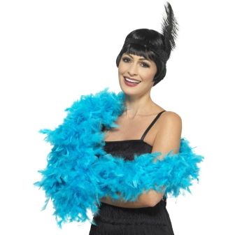 Deluxe Feather Boa Turquoise Blue 180cm 80g